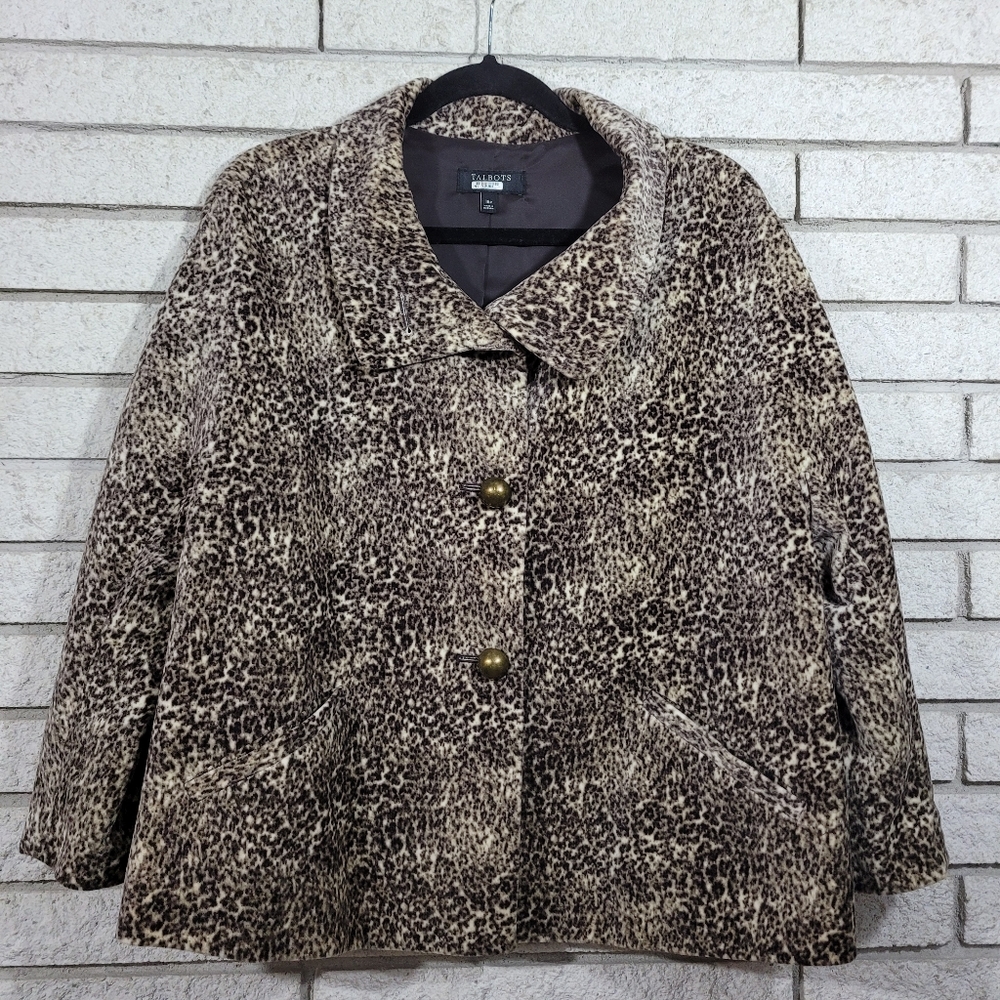 Talbots Leopard Print kelli swing coat 16P